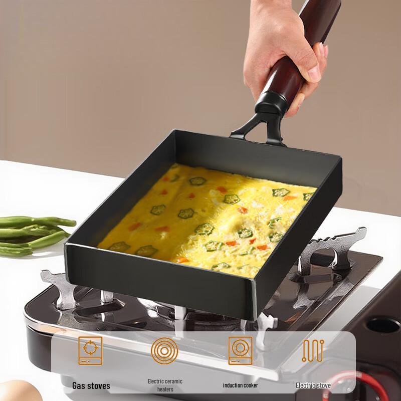 Qingyu Wrought Iron Frying Pan with Wooden Handle