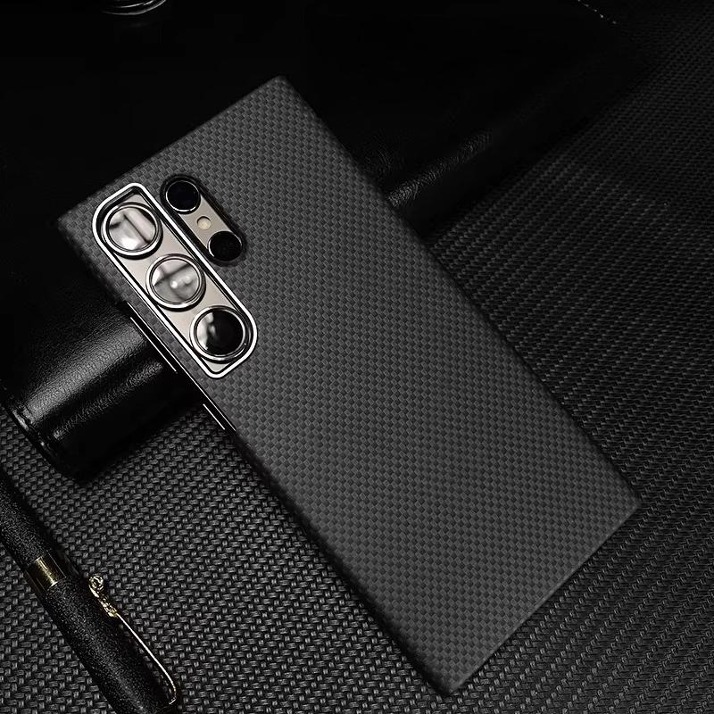 1500D Magnetic Carbon Fiber Texture Case for Samsung S26 Ultra S25 Plus S24 Magnetic Wireless Charging Metal Lens Protect Cover