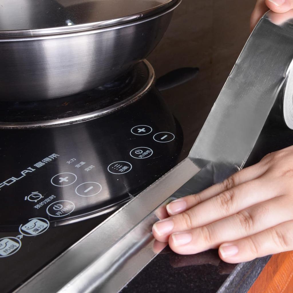 Aluminium Foil Tape Silver Heat Resistant Leakproof Adhesives Patching Repair Anti-Leakage Duct Tape Kitchen Waterproof Stickers