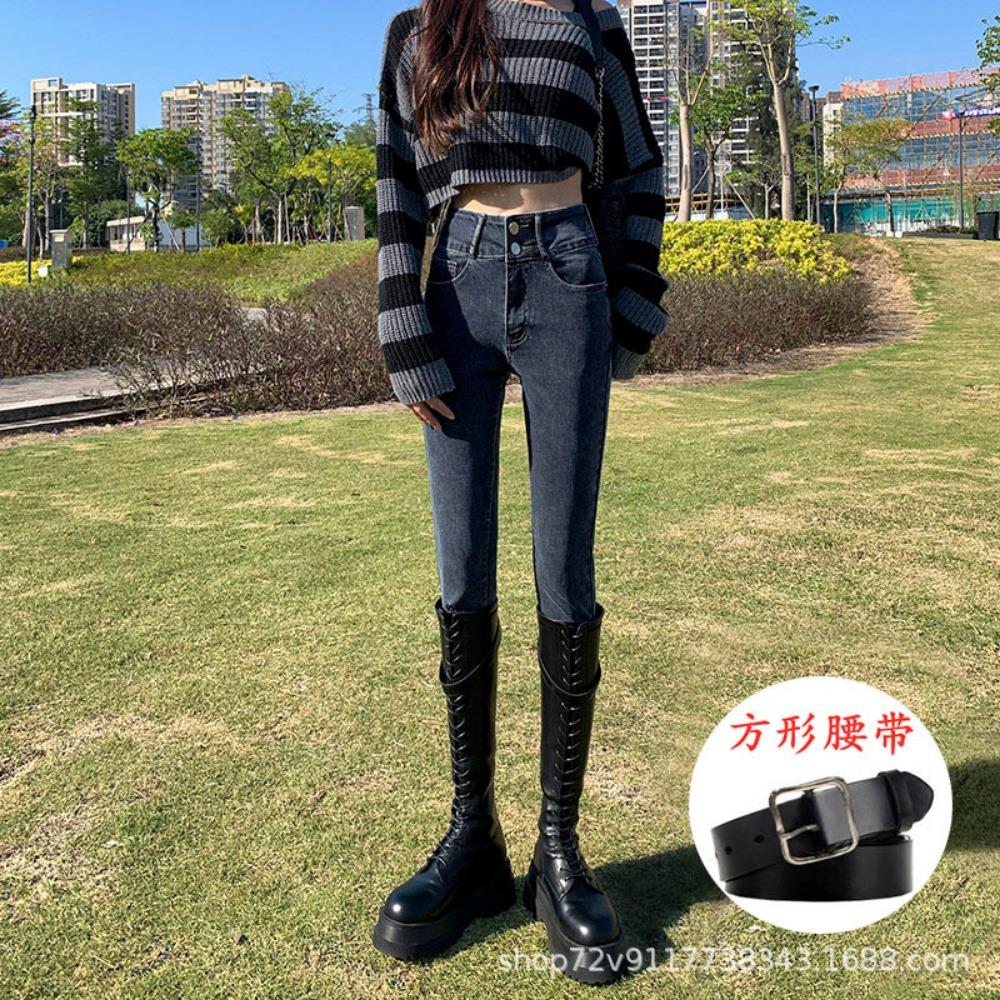 Plus Size Pants High-waisted Stretch Skinny Jeans for Women