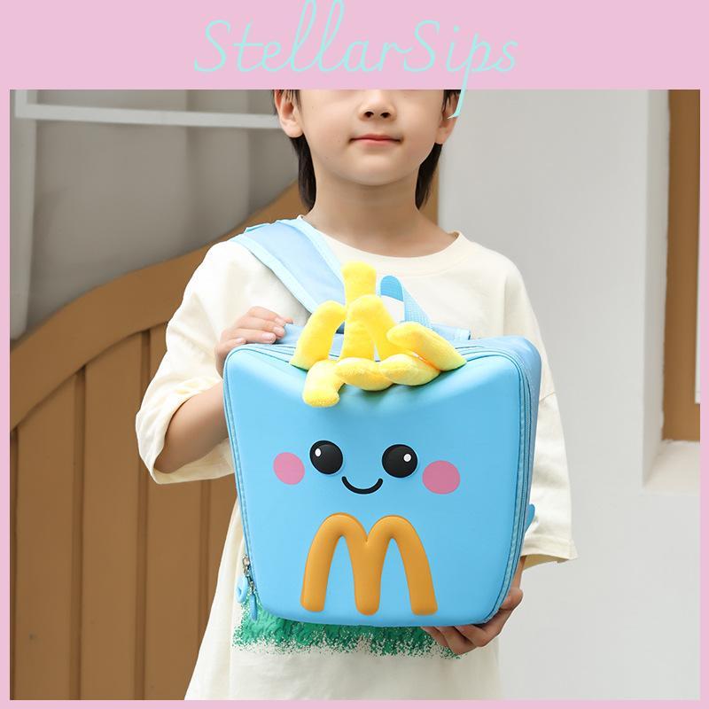 Kids School Lightweight Bag With Cartoon French Fry Design For Early Education