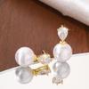 French Style Imitation Pearl Drop Earrings for Women Girls Light Luxury Exquisite Zircon Water Drop Earrings Jewelry Accessories