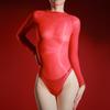 Women Bodysuit Sexy Oil Shiny Glossy Perspective Swimsuit Tights Transparent High Elastic Silky Tights Exotic Lingerie