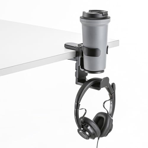 Sanwa Supply Headphone hook with drink holder PDA-STN71BK