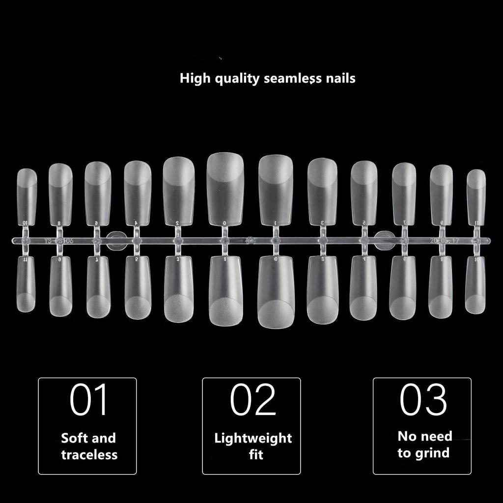 Nail Thin Nail Piece Free Engraving Grinding Trapezoidal Water Drop Almond Scrub Full Paste Half Paste Extension 240 Pieces