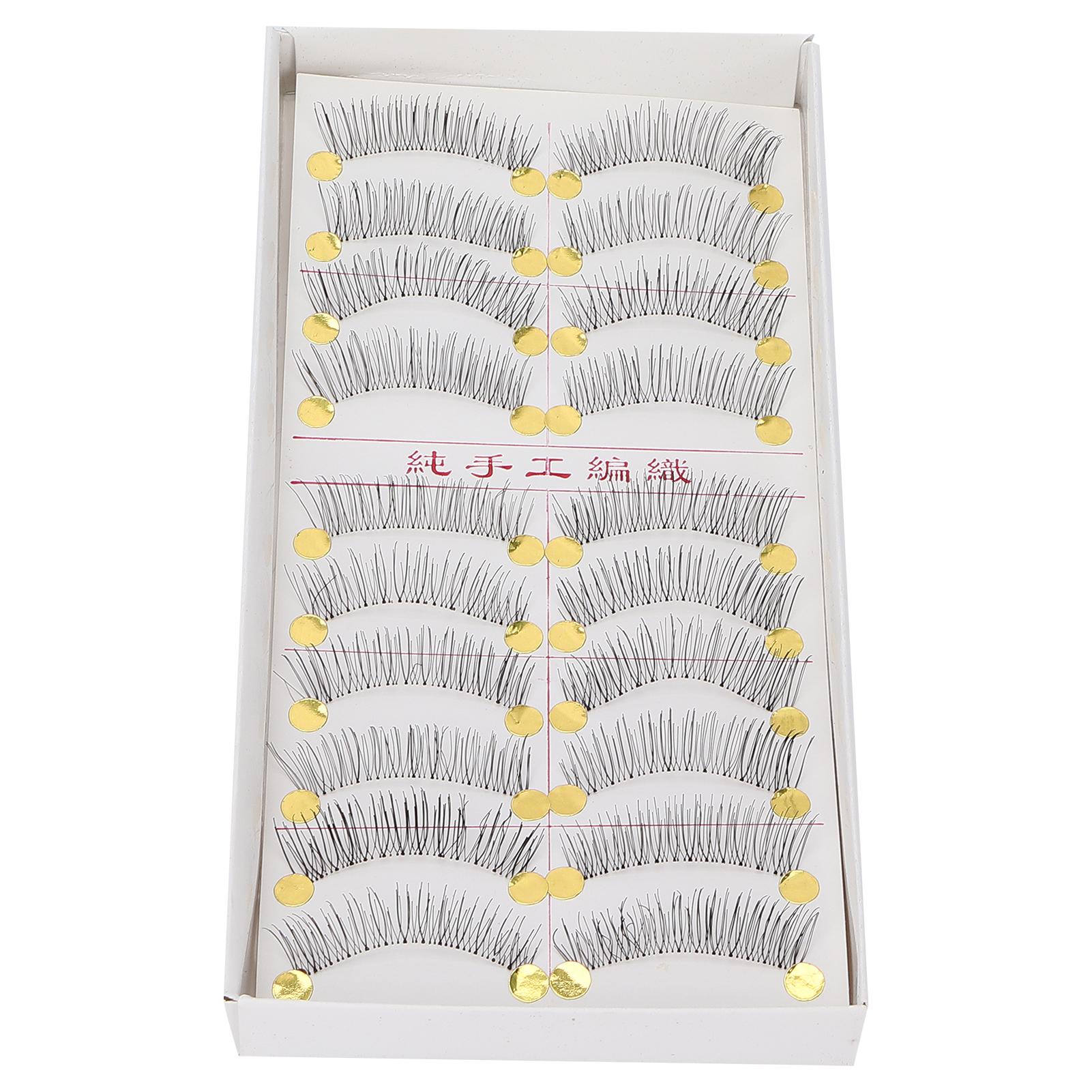 

10 Pairs False Eyelashes 3D Handmade Natural Look Fake Cross Eyelashes for Makeup218