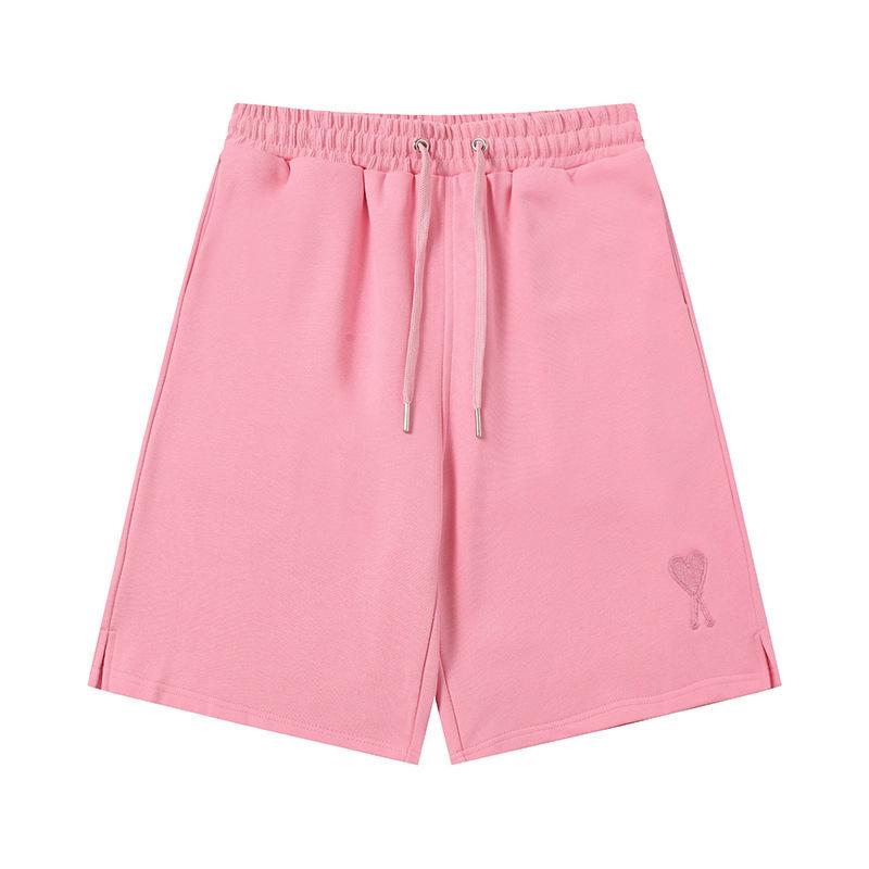 Ami Women's Heart Embroidered Casual Summer Sweatpants - Classic Straight-Leg with Drawstring