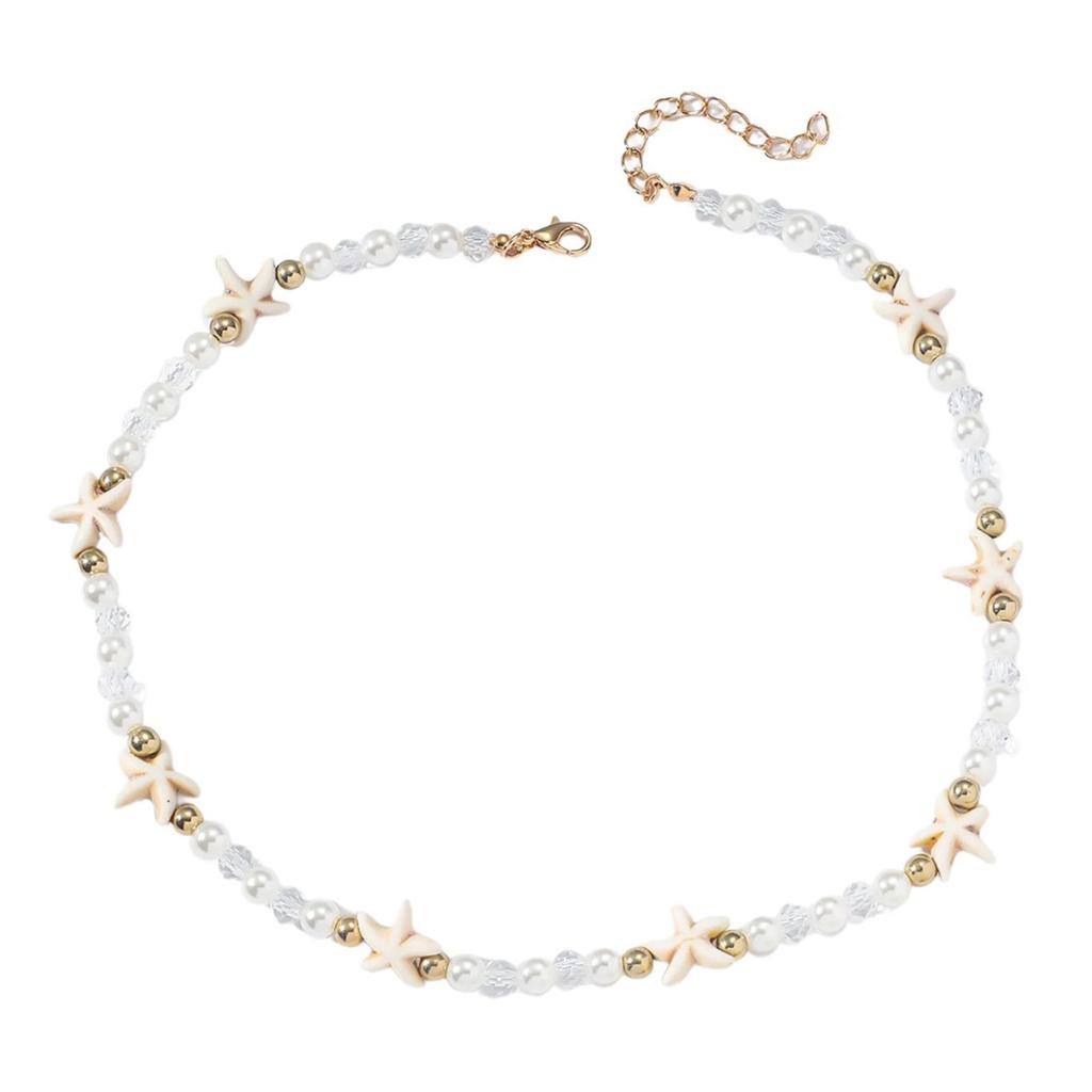 Stylish Beach Necklace Handmade Jewelry Starfish Necklace Women Accessories Short Necklace Suitable for Party Daily