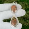 Natural Grass Garnet Gemstone Pendant Orange 925 Sterling Silver Indian Jewelry