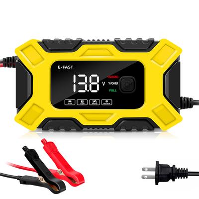 E-FAST Car Battery Chargers 12V/6A Full Automatic Battery Chargers Maintainer 3-Stage Portable