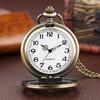 Vintage Antique Copper Quartz Pocket Watch, with Chain, Spider Web Engraving Design, Nostalgic Commemorative Style