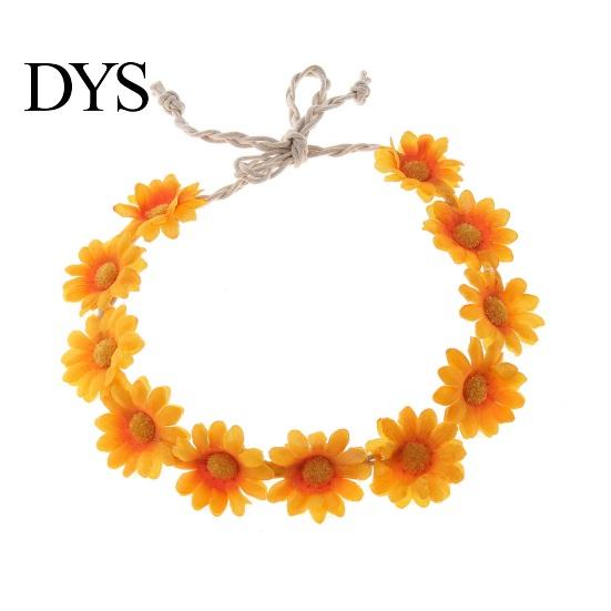 Children Stage Performance Headband Daisy/Sunflower Wreath for Women Girls, Adjustable Floral Crown Cute Macaron Color Flower Beach Vacation