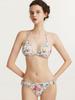 European & American Rope Bikini: Printed Strappy Backless Three-Piece Swimsuit