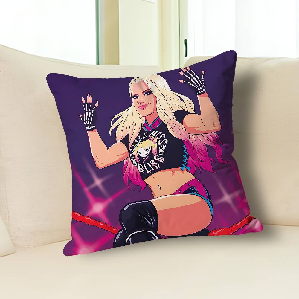A-Alexa B-Bliss Wrestling Pillow Cases for Bedroom Living Room Sofa Home Decor Polyester Cushion Cover with Zipper