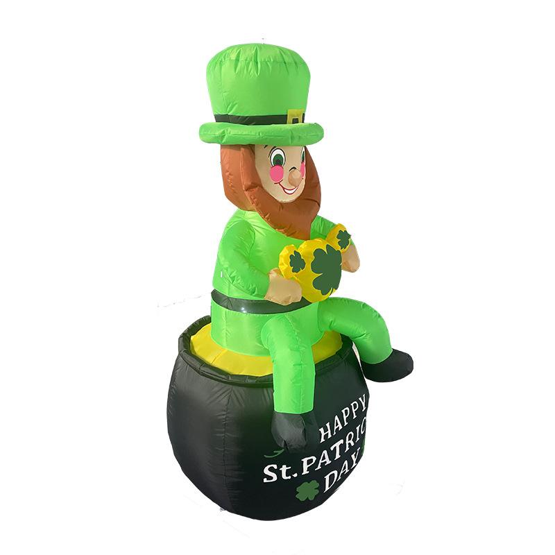 Black Stpatricks Day Cylinder Old Man Luminescent Gas Model Irish Party Beer