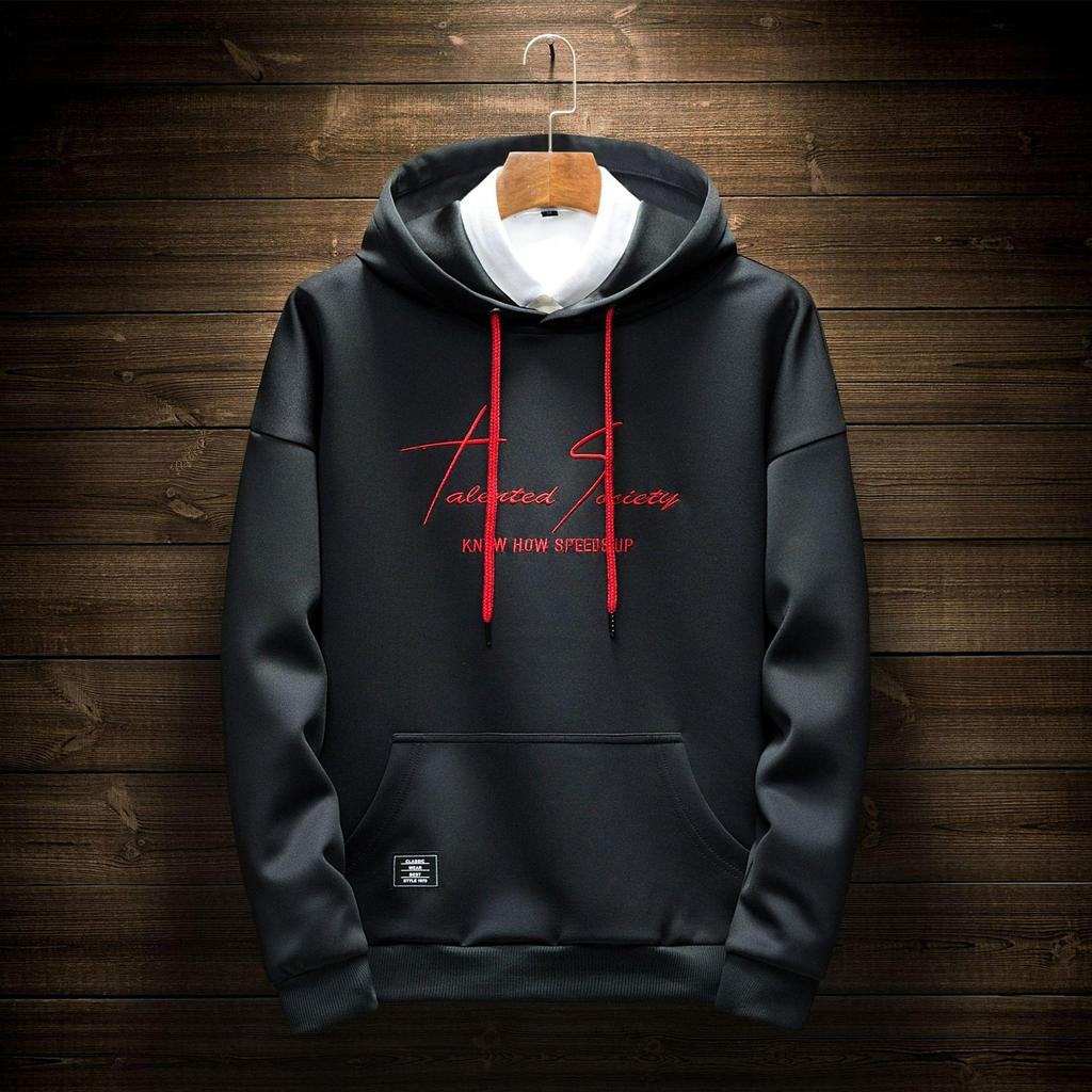 Men's Sweaters, Men's Spring and Autumn Loose Hooded Sweaters, Trendy Jackets, Fashion Letter Printing Pullover Clothes