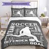 3pcs Soccer Bedding Set Duvet Cover Closure Includes 1 Duvet Cover & 2 Pillowcases, Soft and Comfortable for All Seasons.