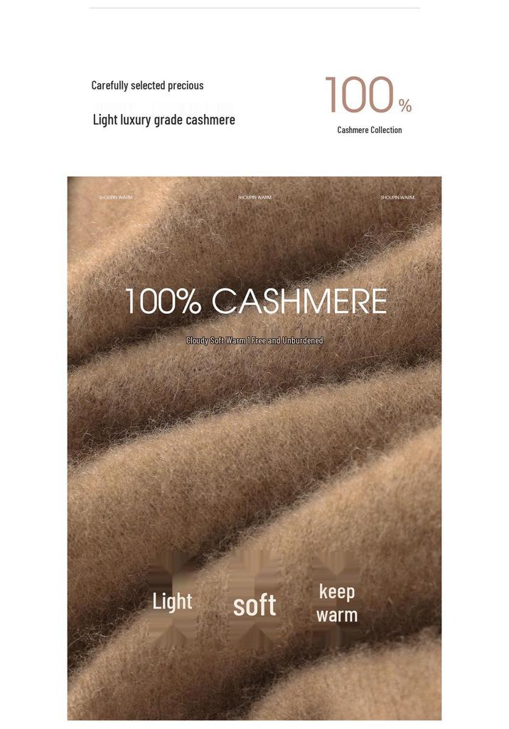Women's 100% Cashmere Round Neck Long Knit Dress - Thickened Loose Fit for Autumn/Winter, Over-the-Knee Style.