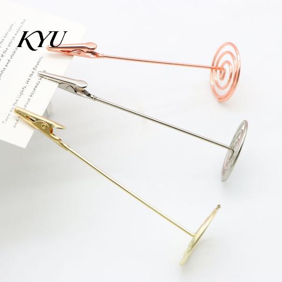 Metal Wire Name Card Stand Place Holder with Spiral Base, Table Numbers Display Wedding Number Holders Rack, Desktop Memo Photo Clip for Weddings And
