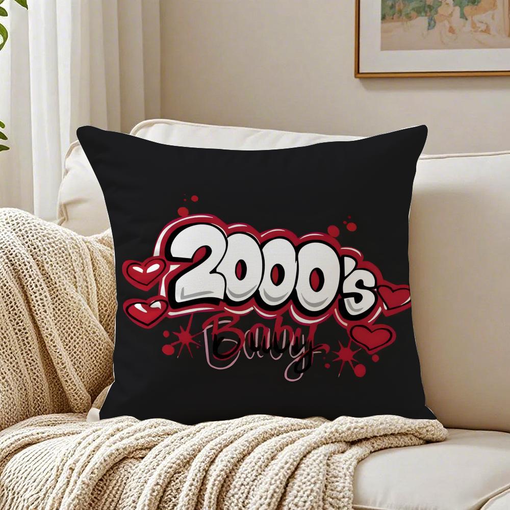 Trendiger Stil Klassische Trendige Marke Druck Kunst Kissenbezug Leinen Kissenbezug Weich für Sofa Bett Wohnzimmer Dekoration