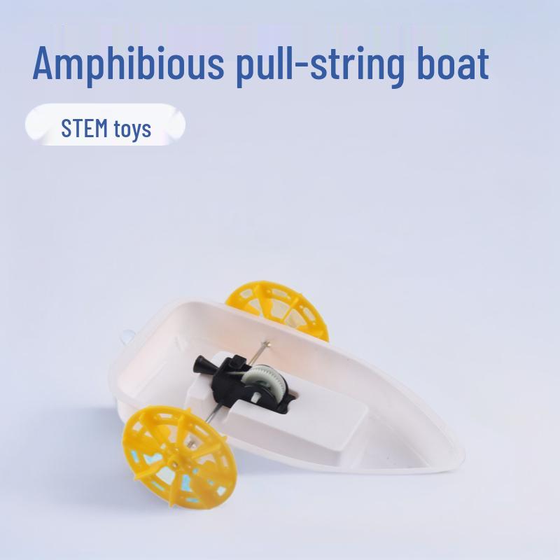 

Handmade DIY Amphibious Pull-String Boat Kit - STEM Science Experiment for Kids 15 x 10.5 x 5 x 2 cm