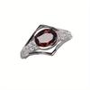 1 Stück Modischer Granatrot Synthetischer Zirkon Ring, Schlichter und Modischer Stil