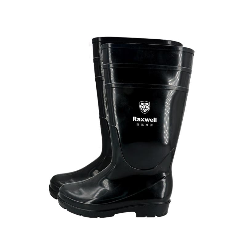 Raxwell Black PVC Chemical Resistant Mid-Calf Work Boots Size 43