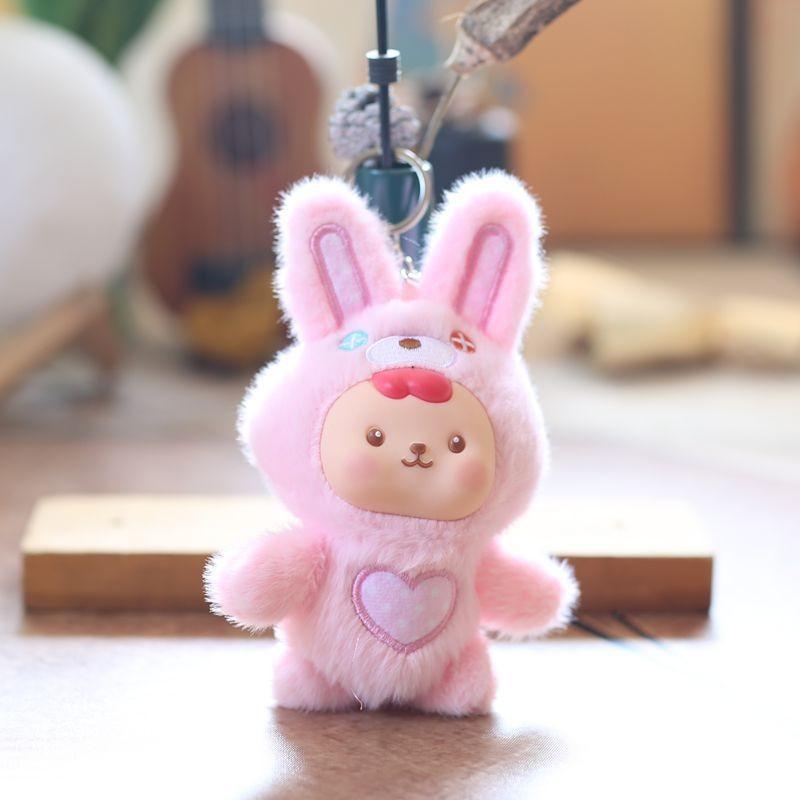 Adorable Rabbit Plush Doll With Pp Cotton Filling For Backpacks And Gifts