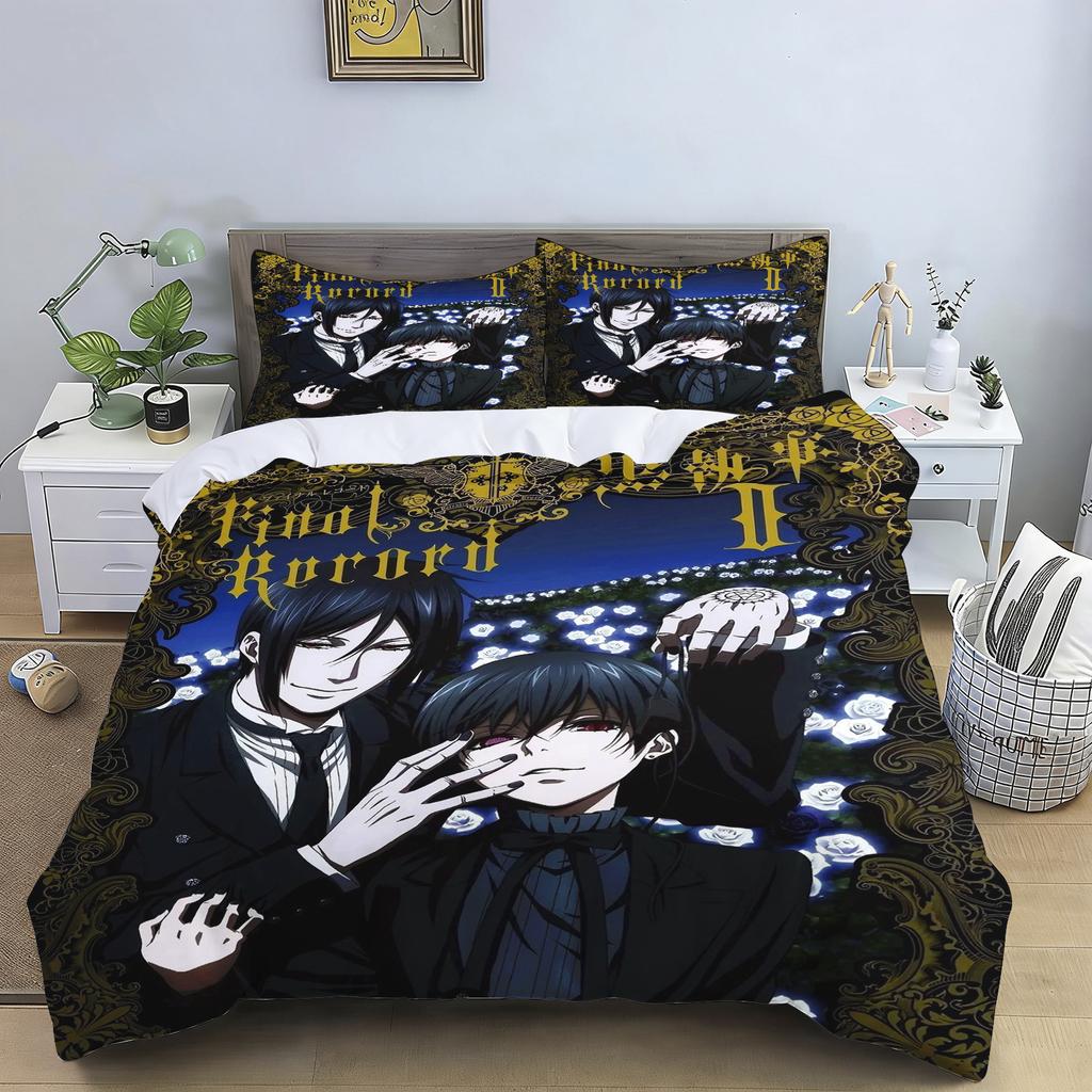 2/3pcs Bedding Set Cartoon Japanese Manga Black Butler Duvet Cover Childlike Bedroom 100% Polyester Adult Gift