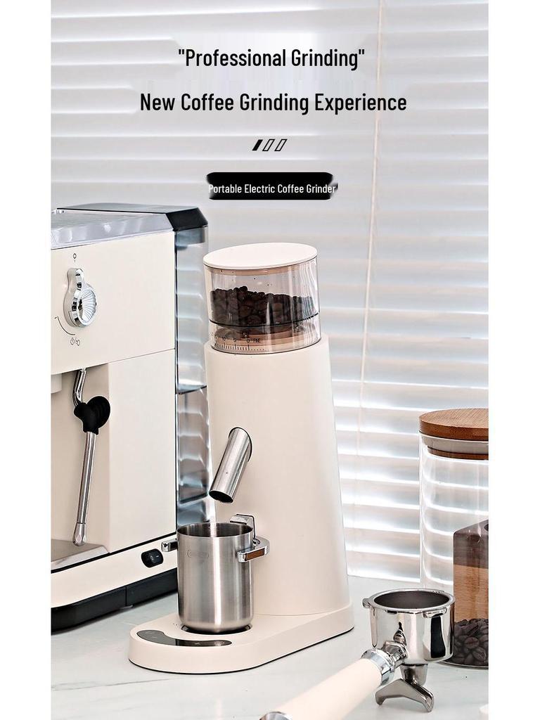 Cross-Border 110V/220V Electric Coffee Bean Grinder with 420 Steel Core – Ideal for Hand Pour Over and Espresso.