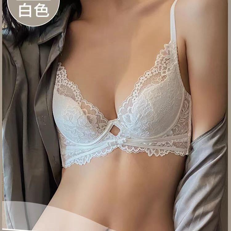 French sexy breathable lace thin big breasts show small breasts gather up and support anti-sagging bra bra cover