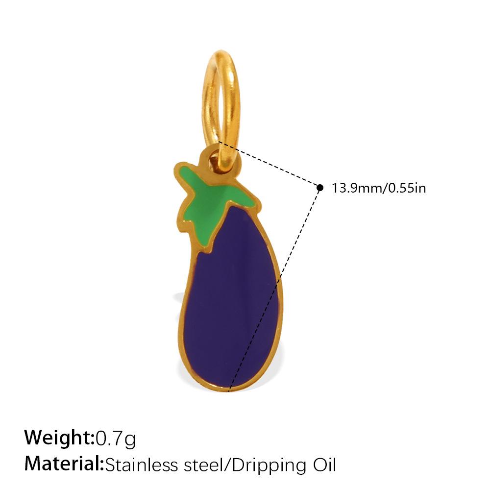 Cute Simple Earrings Bracelet Necklace Accessories Colorful Vegetables Stainless Steel Oil Drip Diy Pendant Female