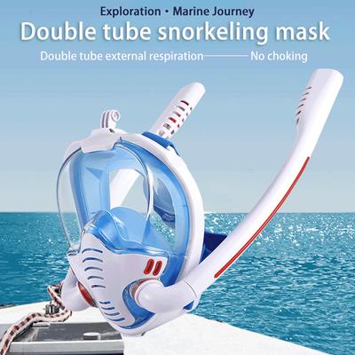 Maschera da Snorkeling Doppio Tubo Silicone Completamente Asciutta Maschera da Immersione Adulti Maschera da Nuoto Occhialini da Immersione Apparecchio per la Respirazione Subacquea