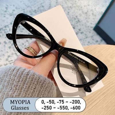 Fashion Ladies Cat Eye TR Frame Anti Blue Light Prescription Myopia Glasses Photochromic Custom Design
