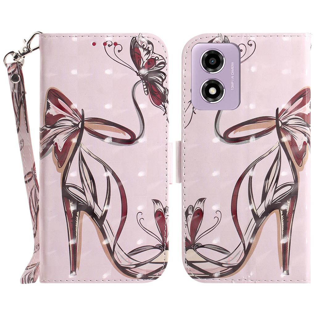 For Motorola Moto G04s 4G/E14 4G Case 3D Pattern Print Leather Flip Wallet Phone Cover