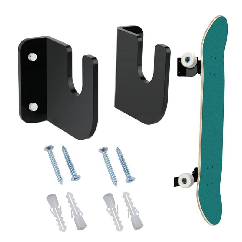 Wall Mount Skateboard Hanger Horizontal Skateboard Deck Display Rack Skateboard Hooks Hanger for Skateboard Deck Storage
