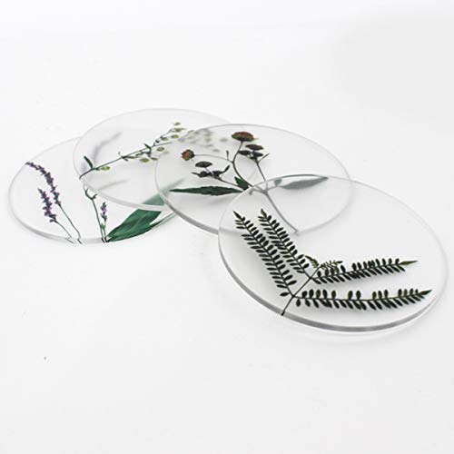 Toumei Pressed Flower B Coasters, Set of 4, Wooden Box