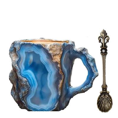 Cana de cafea imitație cristal mineral, Rășină cristal mineral, Căni de cafea colorate, Ceașcă de apă pentru birou, Cadou de ziua de naștere, Crăciun