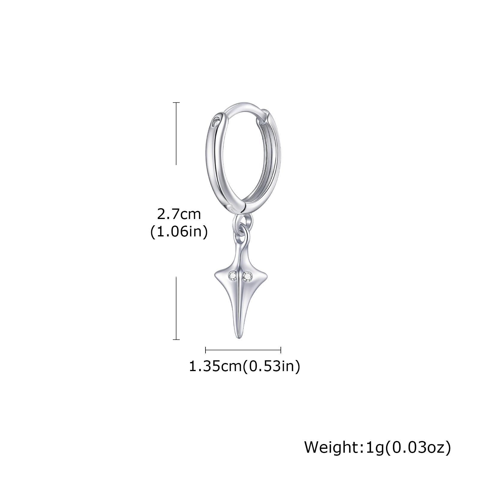 

Punk Metal Star Pendant Hoop Earrings for Men Women, Silver Color Simple Drop Earrings, Creative Gothic Hip-hop Jewelry Gift
