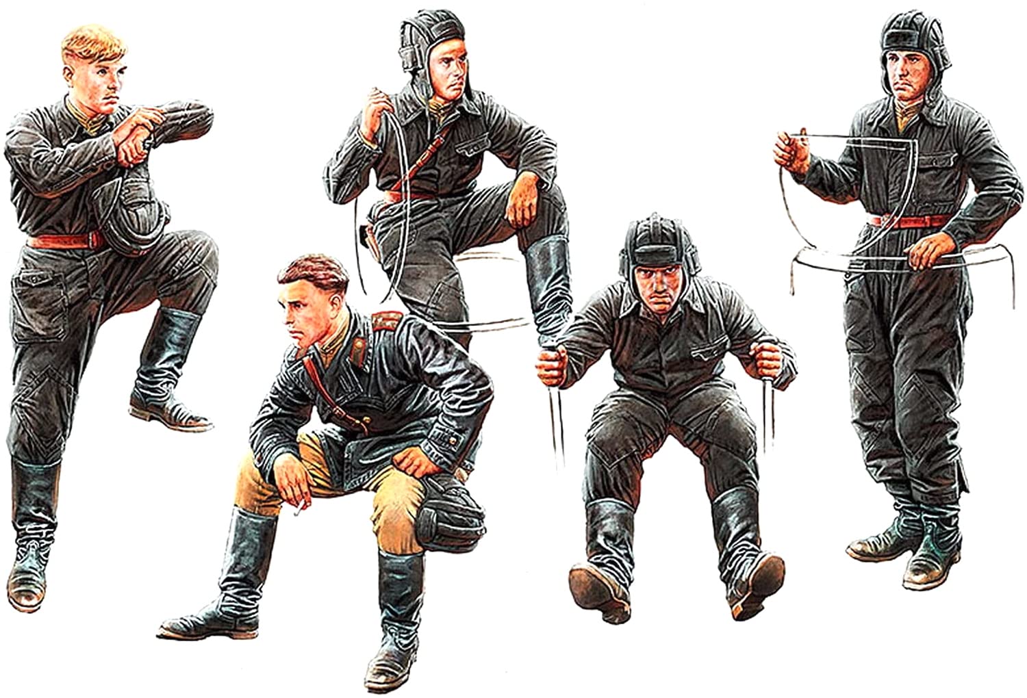 

Master Box 1/35 Scale Soviet Tank Crew 1943-1945 Plastic Model Kit (5 Figures) MB35068