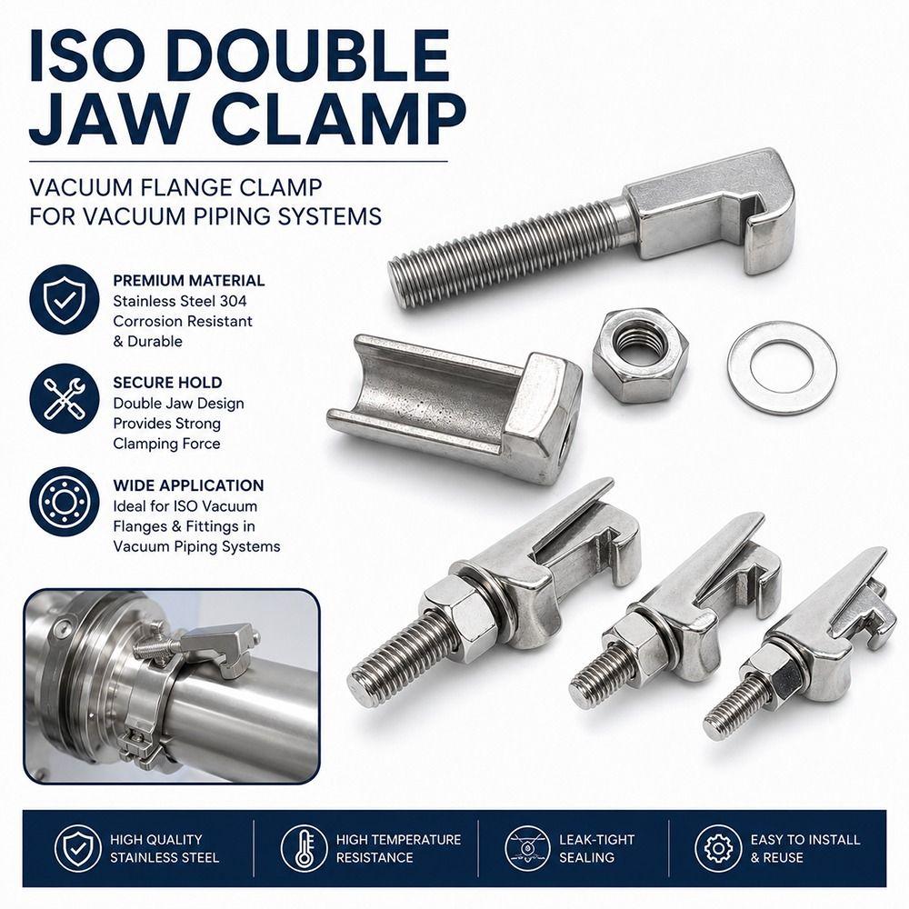 1Pcs M8 M10 M12 ISO Double Claw Clamp ISO-K Flanges MF Flanges Vacuum Flange Clamp Quick Mount 304 Stainless Steel