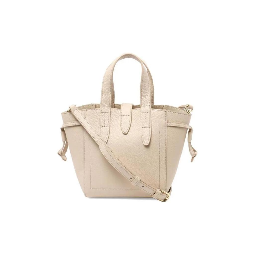 Furla Net Series 17 Classic Twist Buckle Solid Color Leather Tote Bag Shopping Bag Crossbody Handbag Women's Nude Pink