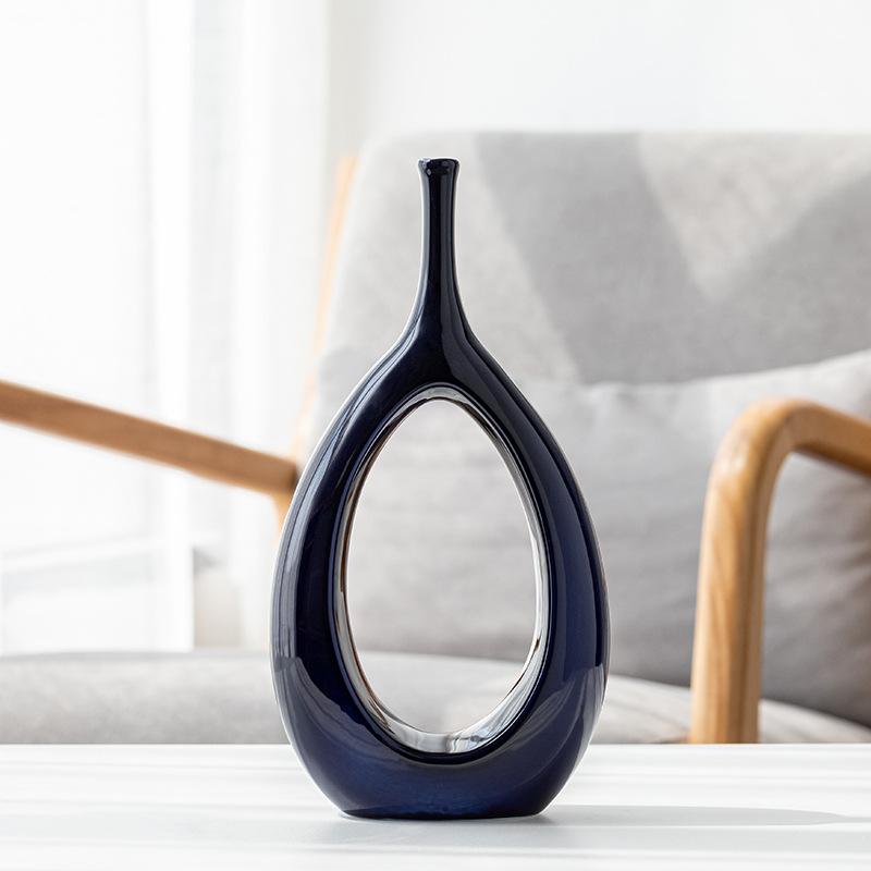 1 szt. Kreatywne ceramiczne wazony annulusowe na blat dekoracyjne kwiatowe nowoczesne dekoracje do domu