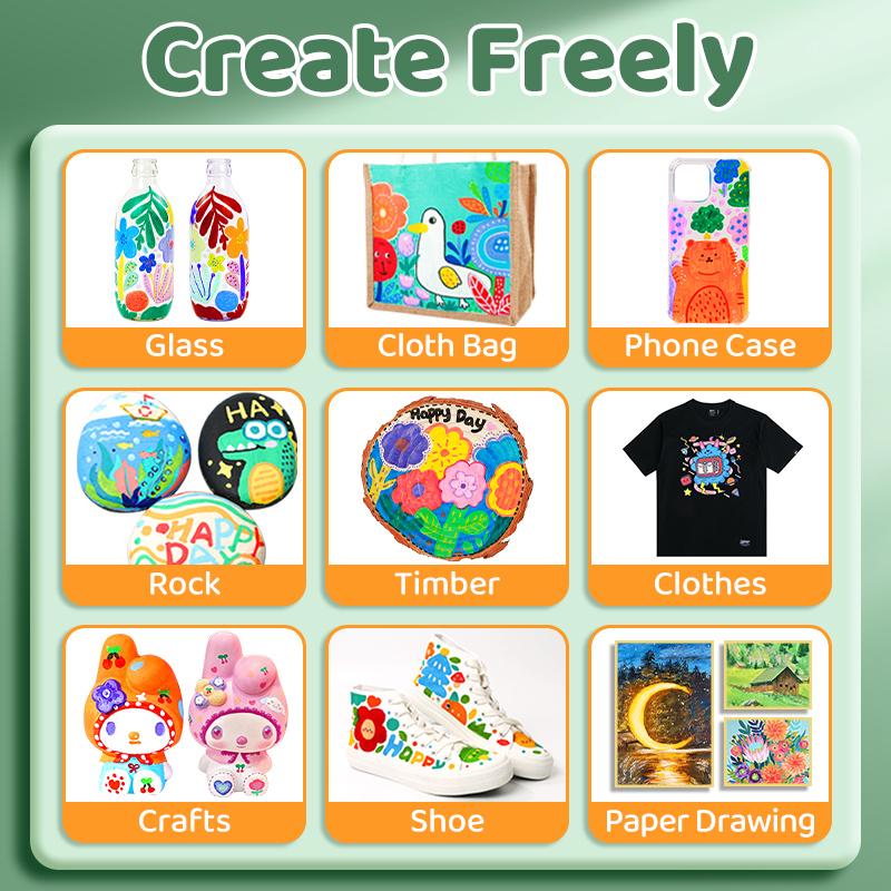 Acrylfarben-Set 12/18/24 Farben 5ml/0,17oz, Wasserfest Tragbar Kunst Reiche Pigmente für DlY Basteln, Zeichnen, Malen, Leinwand, Stein