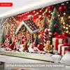 1 Piece of Christmas Gingerbread House Polyester Background Cloth, Suitable for Indoor/outdoor Christmas Party Decoration