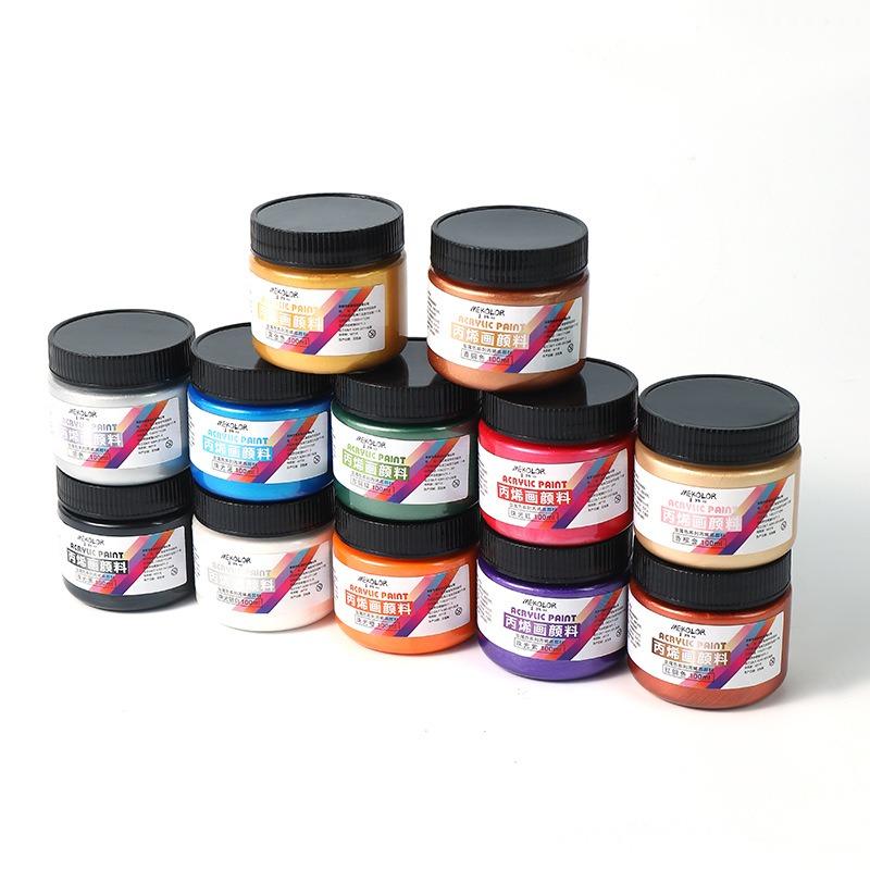 100ML Perłowa Farba Akrylowa Złoty i Srebrny Metaliczny Kolor DIY Papier Kamień Drewno Wodoodporny Pigment do Malowania
