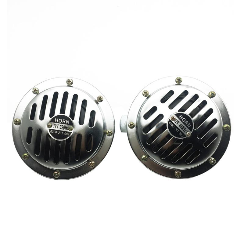 2PCS Universal Waterproof 12V Hi Low Tone Motorcycle Car Electric Super Horn Electric Disc Speaker Car Reversing Horn