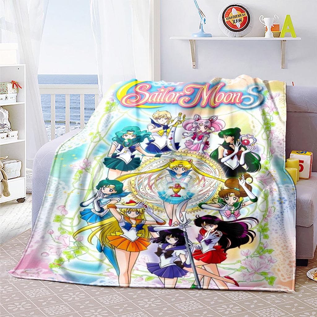 Japanese anime cute cartoon theme Sailor Moon Tsukino Usagi blanket suitable for home beds, sofa covers, office nap, outdoor warm blankets O7