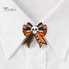 Halloween Costume Pin Brooch Pin, Enamel Skull Bow Design Brooch, Style Snap-On Cool Accessory Badge for Backpacks Collars Hats Holiday Decoration