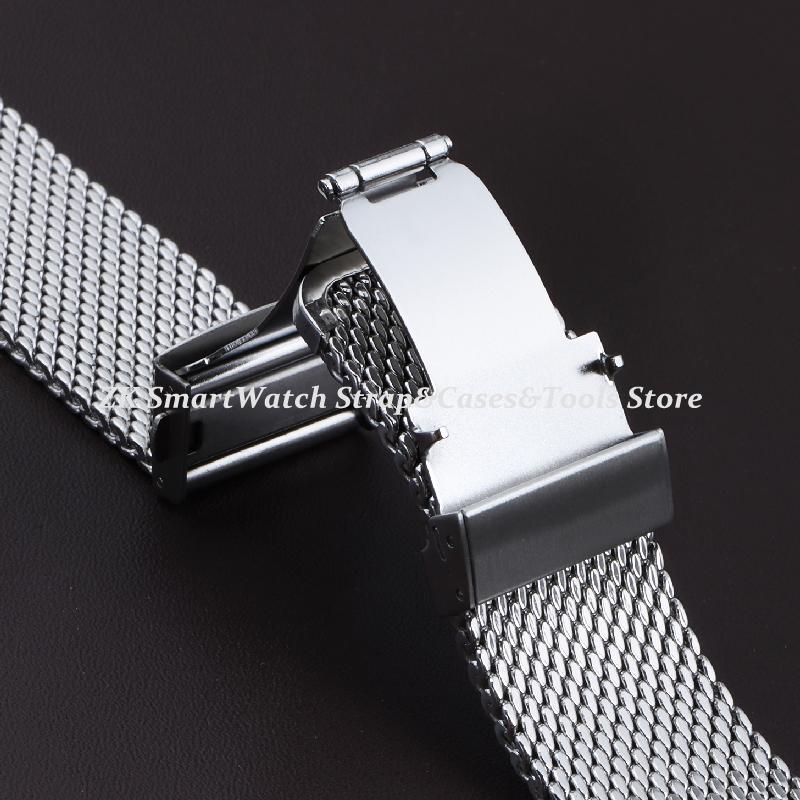 1.0mm Milanese Mesh Stainless Steel Watch Band Bracelet Watch Bracelet 20mm Mesh 18mm 22mm Unisex Replacement Strap Accessory